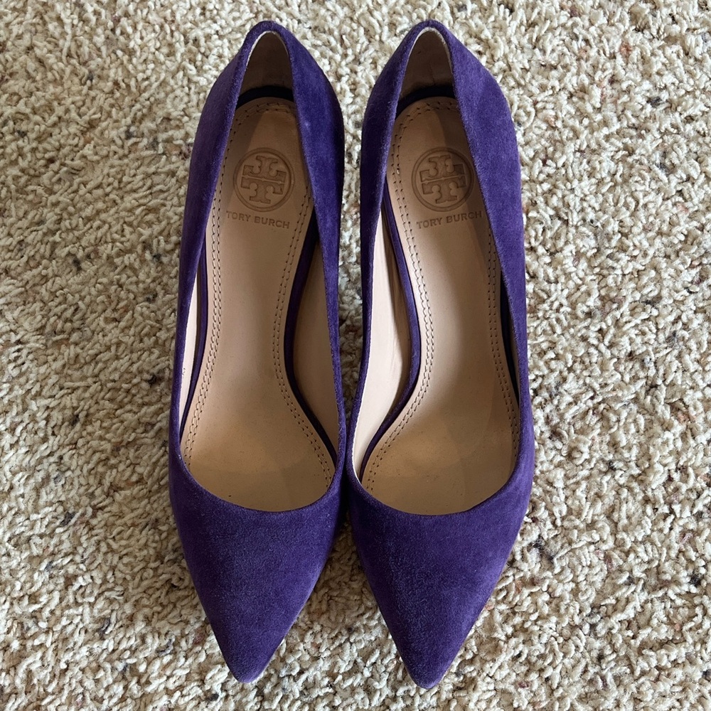 Tory Burch Violet Suede Heels